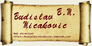 Budislav Micaković vizit kartica